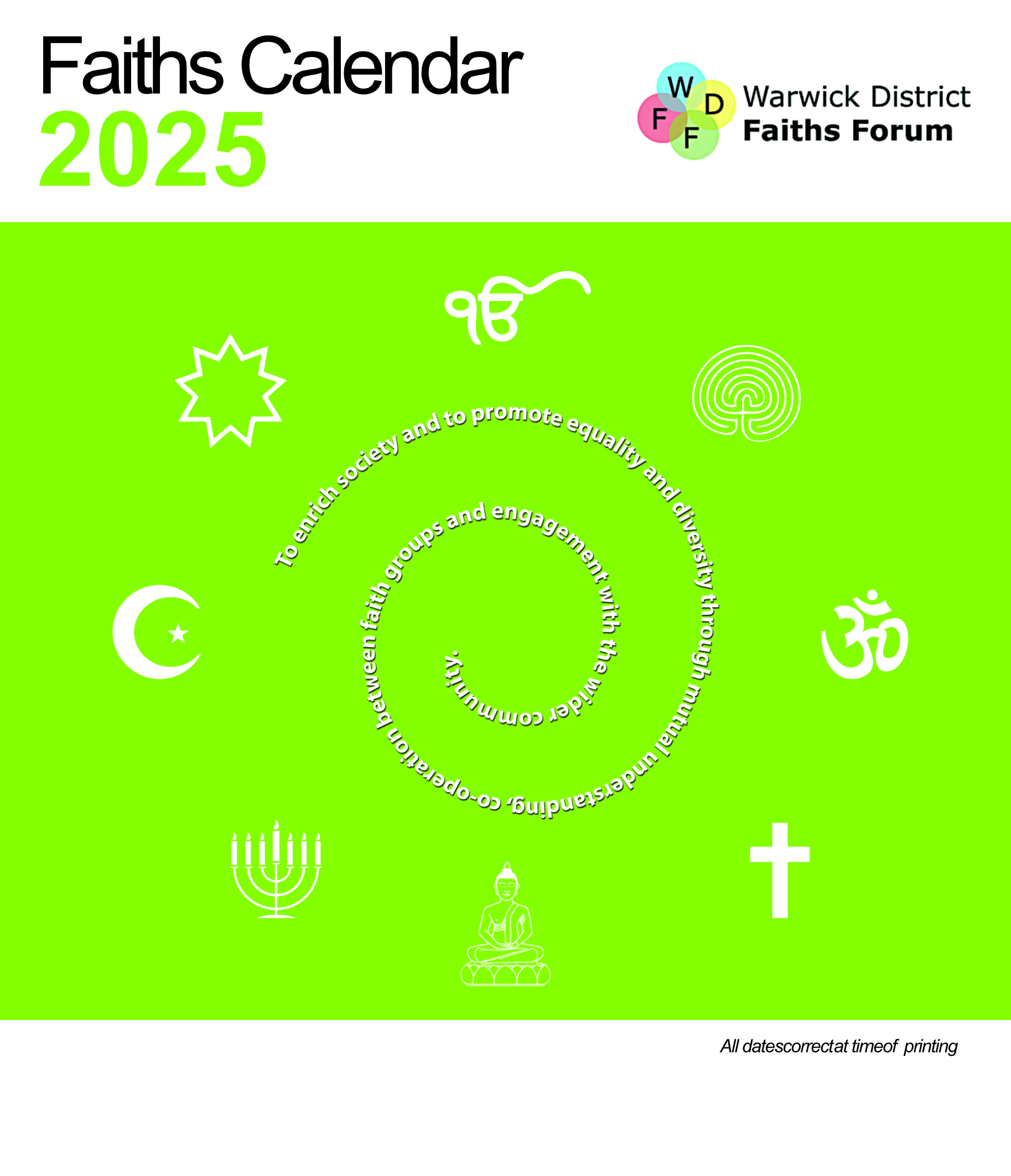 Faith Forums Calendars 2025